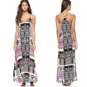 Felicite abstract print retro inspired maxi dress size large